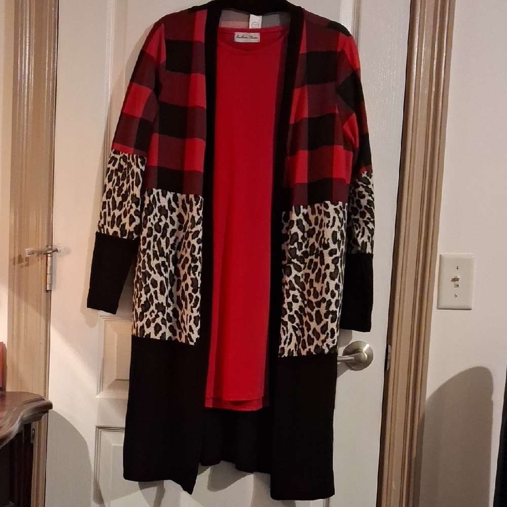 Leopard and Plaid Women's Cardigan